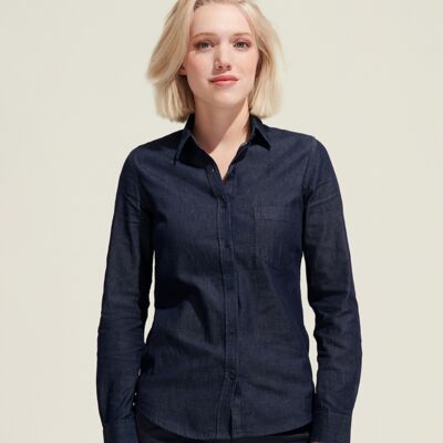 SOL'S Ladies Barry Long Sleeve Denim Shirt Thumbnail